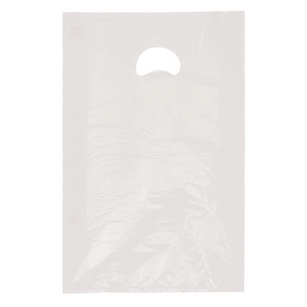 Plastic merchandise bag with die cut handle, 12" x 3" x... from ASI 92480 Uniflex / U F