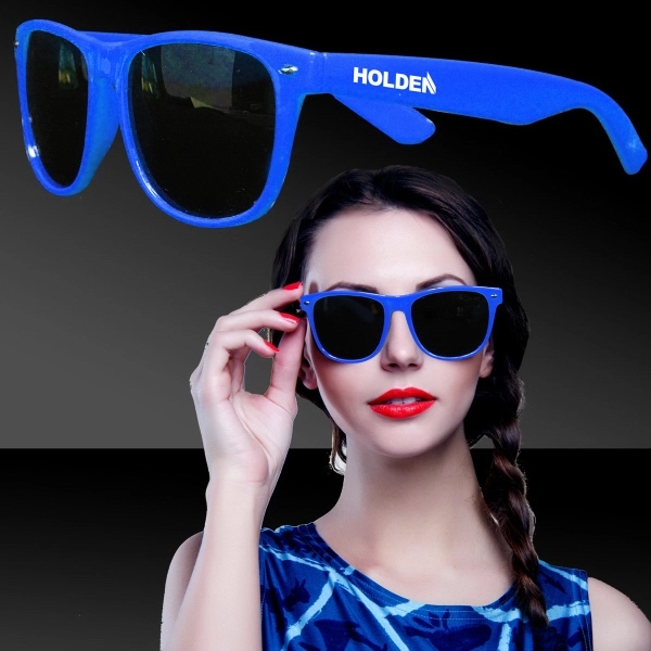 Premium sunglasses with colorful glossy plastic frames.... from ASI 42016 Brighter Promotions Inc / Chemical Light™