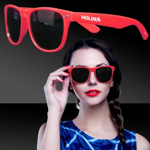 Premium sunglasses with colorful glossy plastic frames.... from ASI 42016 Brighter Promotions Inc / Chemical Light™