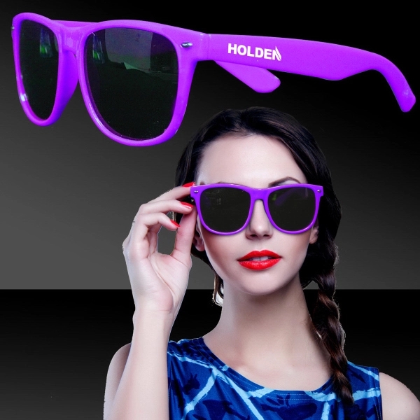 Premium sunglasses with colorful glossy plastic frames.... from ASI 42016 Brighter Promotions Inc / Chemical Light™