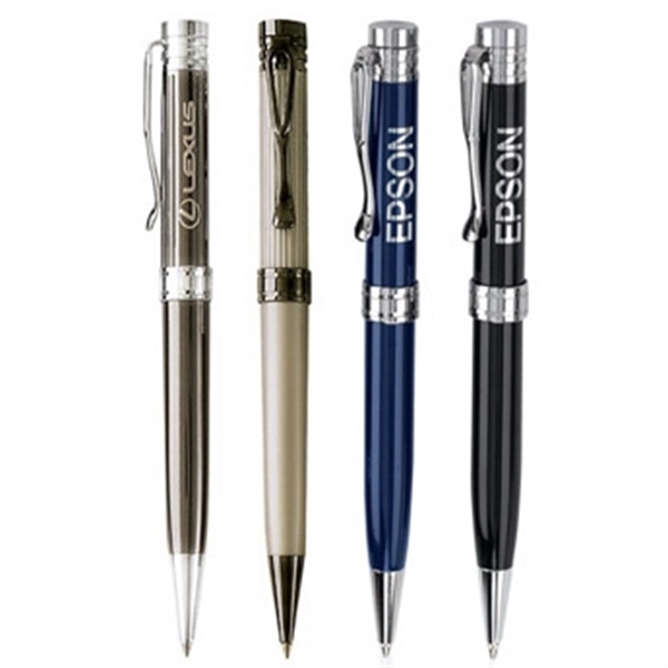 Rollerball pen with brass construction, cap off design with soft fluted... from ASI 90859 Tempo Industries Inc / Tempoline TimeNet