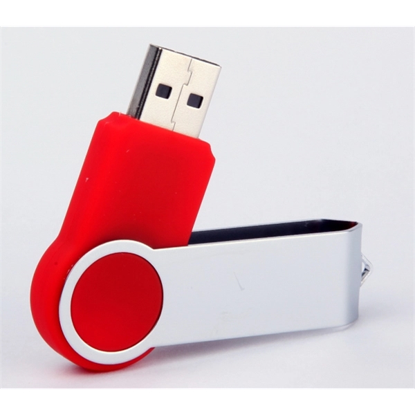Colorful, plastic and metal USB flash drive with a swivel design... from ASI 37218 Athena Promo (tm)