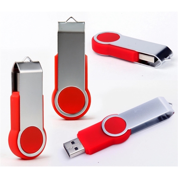 Colorful, plastic and metal USB flash drive with a swivel design... from ASI 37218 Athena Promo (tm)