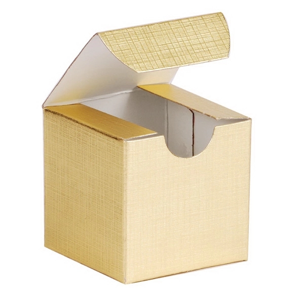 Gold Linen one piece gift box. 2" x 2" x 2".... from ASI 92480 Uniflex / U F