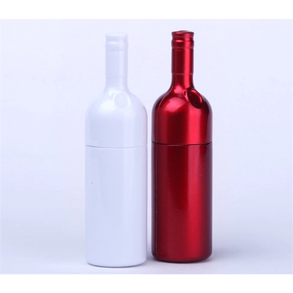 Red, white, or black plastic wine bottle USB flash drive available... from ASI 37218 Athena Promo (tm)