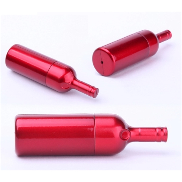 Red, white, or black plastic wine bottle USB flash drive available... from ASI 37218 Athena Promo (tm)