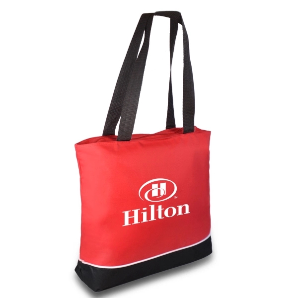 Polyester shoulder tote bag with zippered main compartment and 29" handles.... from ASI 40544 Binaco / Binaline