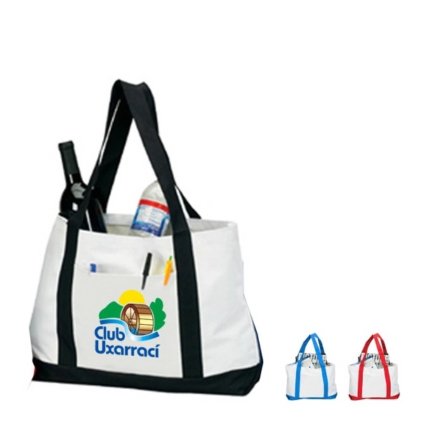 Daily Tote with 600 denier fabric, self-fabric handles and bottom, exterior... from ASI 41511 Brainchild USA Inc / BrainChild Gift Club