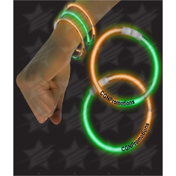 8 Inch Glow Bracelets - Orange-Green... from ASI 46531 ZZ DROPPED -CGNPromotions.com / CGNPromotions