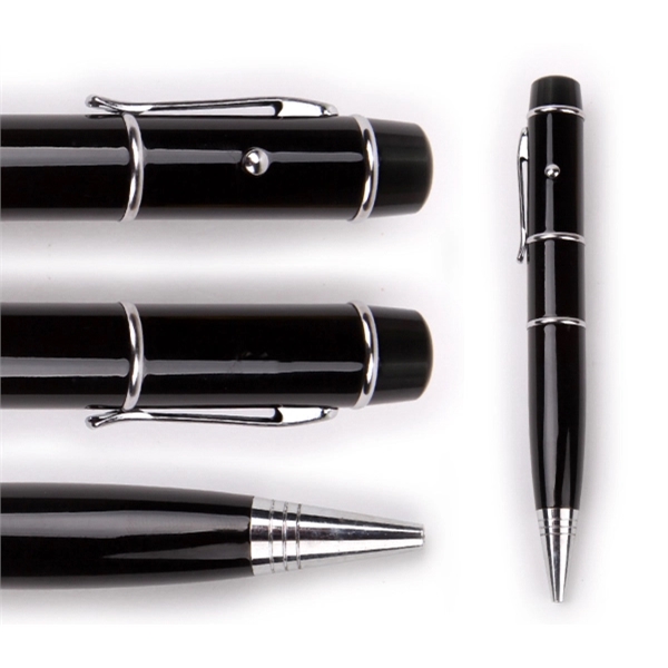 2.0 USB flash drive pen with laser pointer in black or... from ASI 37218 Athena Promo (tm)