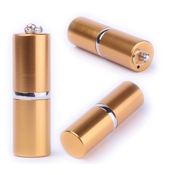 Metal USB flash drive shaped like a tube of lipstick with... from ASI 37218 Athena Promo (tm)