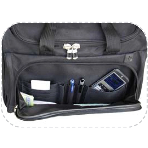 Rolling tote bag with internal telescopic handle with in-line skate wheels.... from ASI 34046 Allcasion Travelware Co