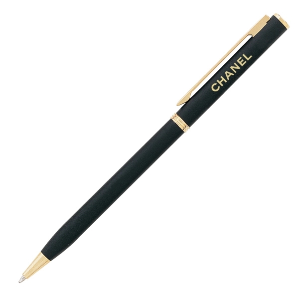 Solid brass Barrel silver ballpoint pen with Twist action... from ASI 40544 Binaco / Binaline