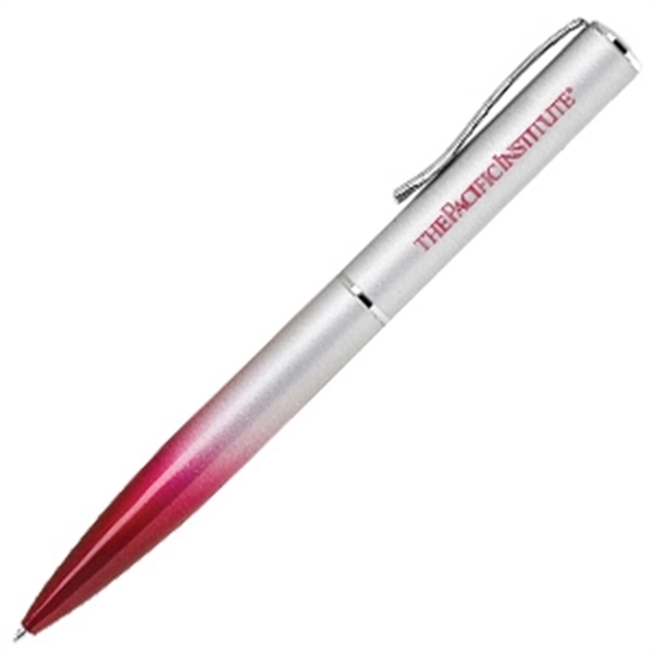 Twist action aluminum ballpoint pen with gradient colored barrel and silver... from ASI 40544 Binaco / Binaline