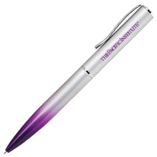 Twist action aluminum ballpoint pen with gradient colored barrel and silver... from ASI 40544 Binaco / Binaline