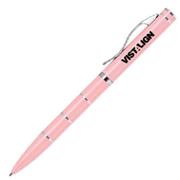 Twist action aluminum ballpoint pen with silver accents.... from ASI 40544 Binaco / Binaline