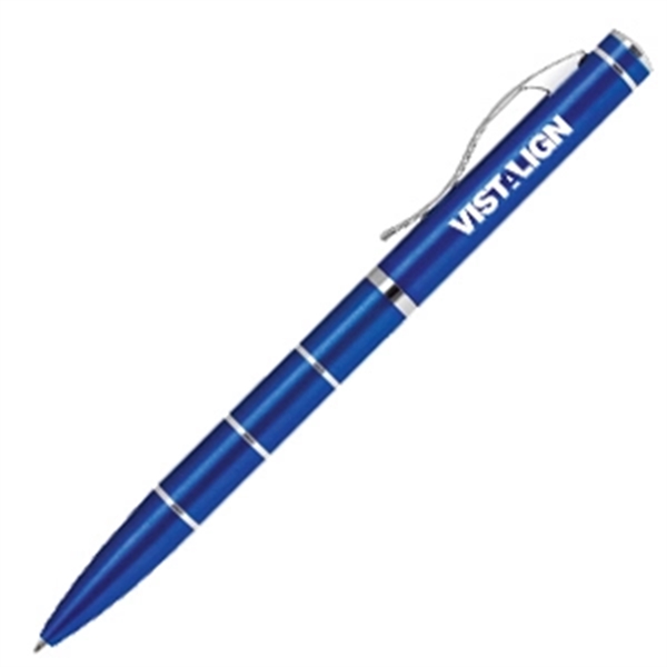 Twist action aluminum ballpoint pen with silver accents.... from ASI 40544 Binaco / Binaline