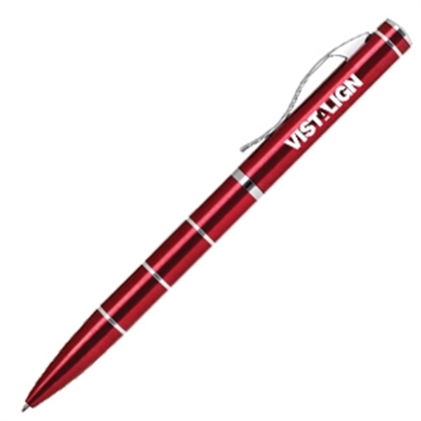 Twist action aluminum ballpoint pen with silver accents.... from ASI 40544 Binaco / Binaline