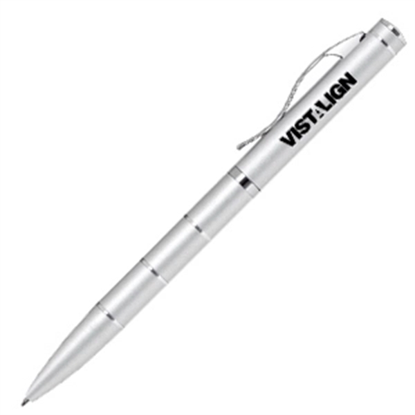 Twist action aluminum ballpoint pen with silver accents.... from ASI 40544 Binaco / Binaline