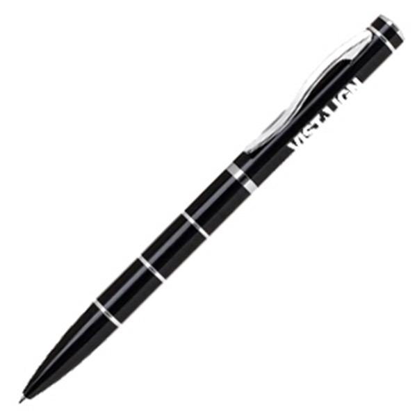 Twist action aluminum ballpoint pen with silver accents.... from ASI 40544 Binaco / Binaline