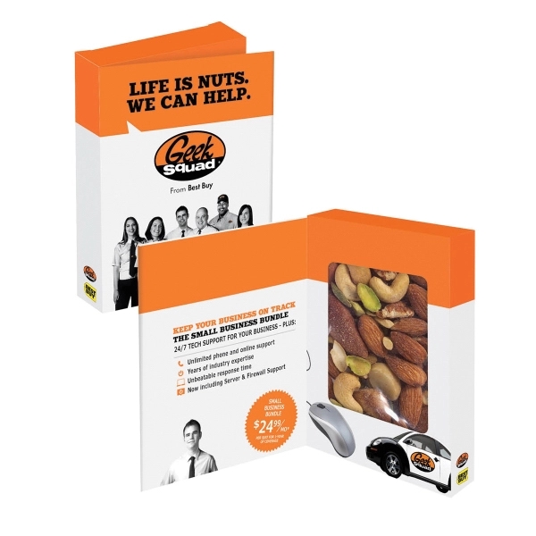 Promotional storybook filled with 2.5 oz. of mixed nuts; box includes... from ASI 71685 Midnite Snax®