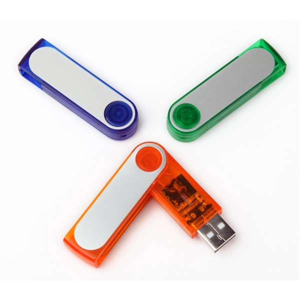 2.0 USB flash drive with a translucent swivel featuring a silver... from ASI 37218 Athena Promo (tm)