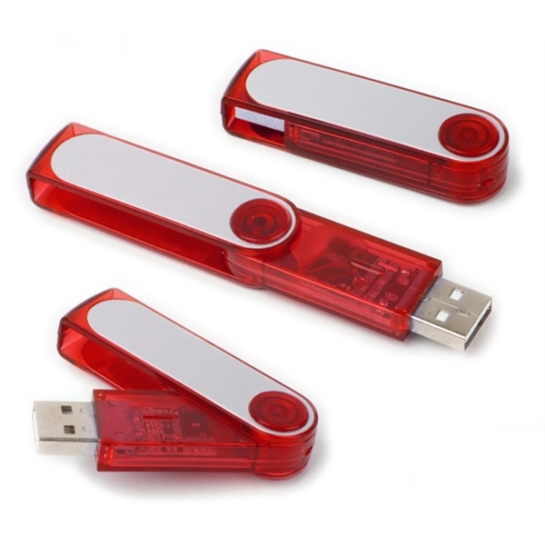 2.0 USB flash drive with a translucent swivel featuring a silver... from ASI 37218 Athena Promo (tm)