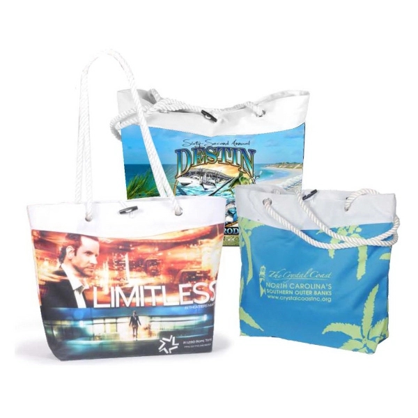 Retrofit full color tote bag with rope handles, toggle closures and... from ASI 66230 Landes Inc