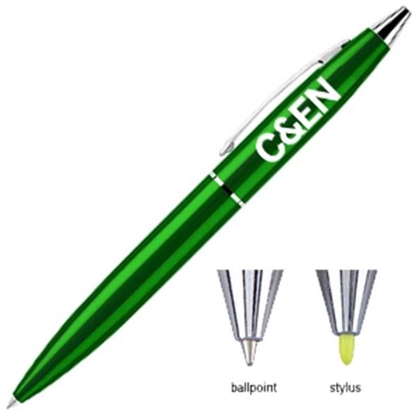 2-in-1 twist action mechanism brass pen with cool metallic color... from ASI 40544 Binaco / Binaline