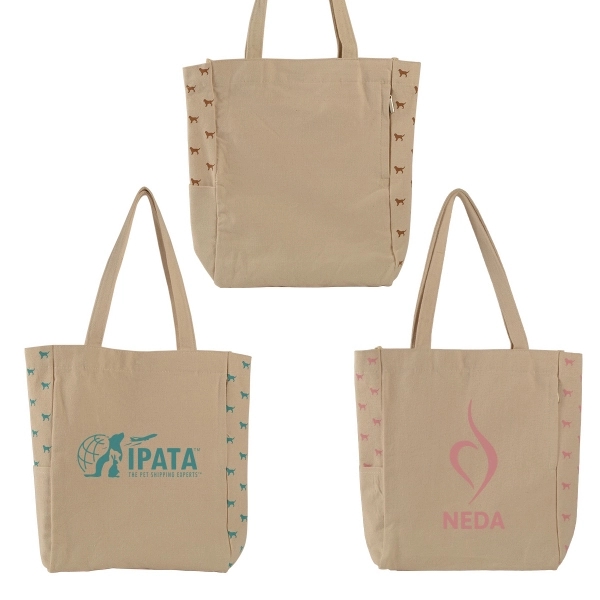 Cotton canvas tote bag with vertical front zippered pocket... from ASI 34800 Alstar Creations / Alstar Line