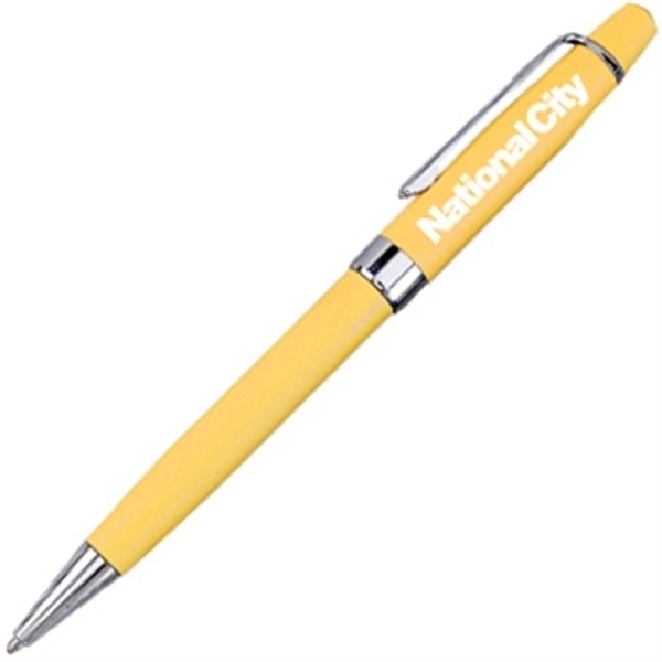 Vibrant fashion color aluminum ballpoint pens with chrome plated accents.... from ASI 40544 Binaco / Binaline