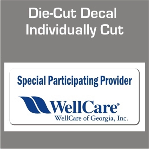 2" x 4" Static cling decal. Any perimeter die cut 8... from ASI 57713 Glow Promotions / Glow Promotions