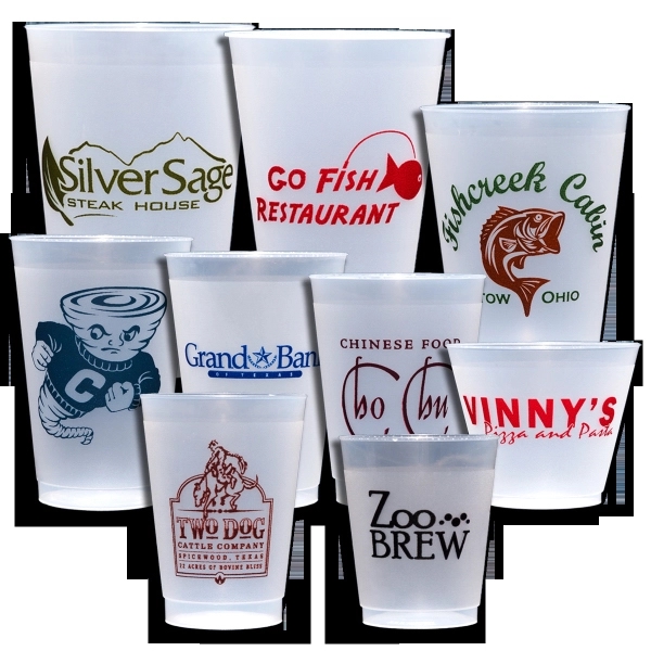 Shatterproof plastic disposable cup. Unique frosted, textured finish.... from ASI 79541 Print Appeal,Inc. / Print Appeal