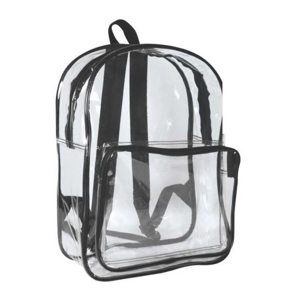 Zipper closure clear backpack with shoulder straps and front pocket.... from ASI 66230 Landes Inc