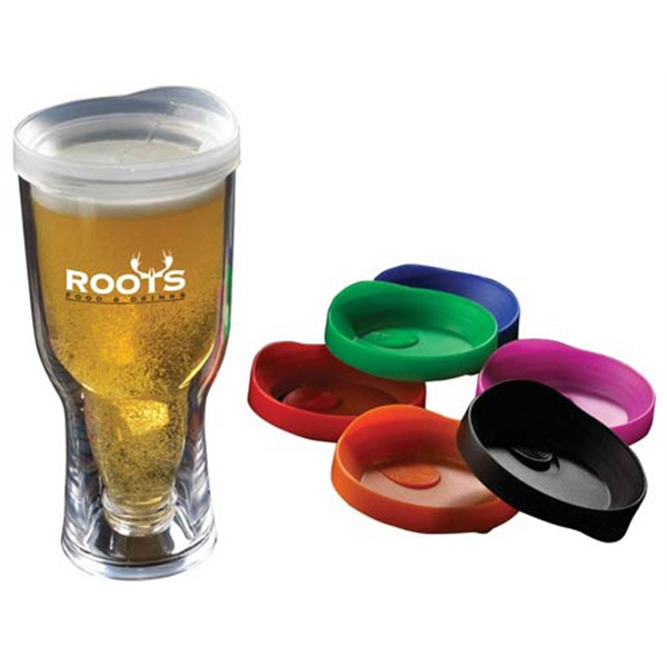 Acrylic cup for beer with push on slide lock lid and... from ASI 99030 Zipline / Zipline®