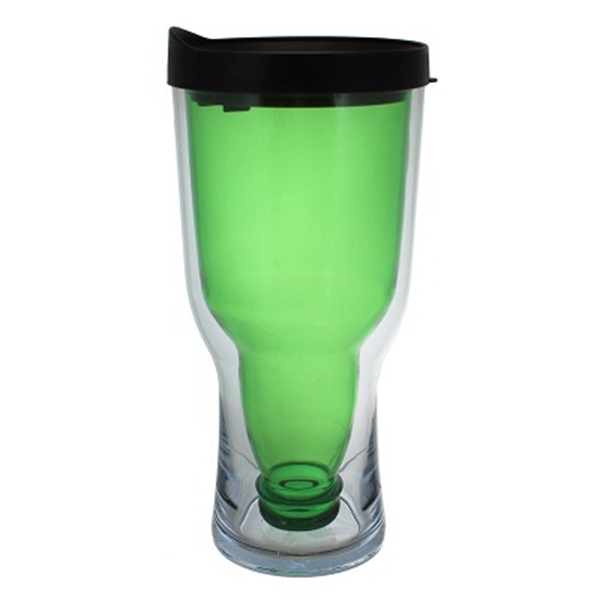 Acrylic cup for beer with push on slide lock lid and... from ASI 99030 Zipline / Zipline®
