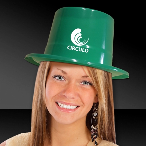 Green top hat made of plastic.... from ASI 42016 Brighter Promotions Inc