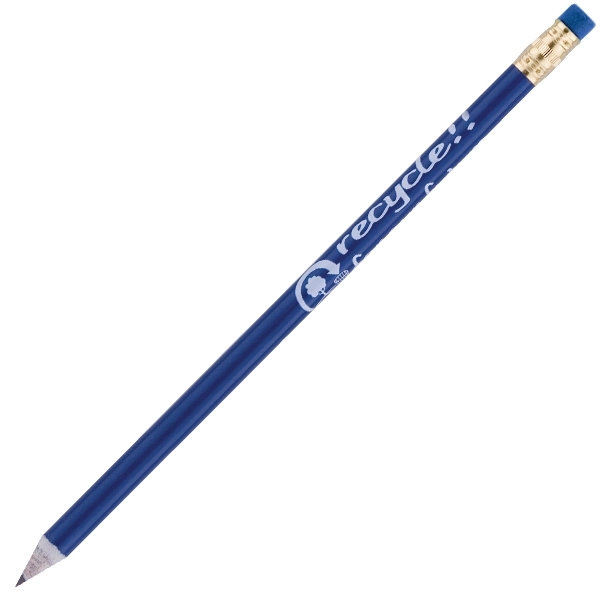 Round barrel pencil, #2 core, made from 100% recycled newspaper. Sharpen... from ASI 86850 Shepenco/Shelbyville Pencil Co, Inc / SHEPENCO® Shelbyville Pencil Company