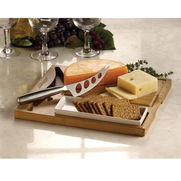 Bamboo cheese server set, with knife, cracker dish and cutting board.... from ASI 99030 Zipline / Zipline®