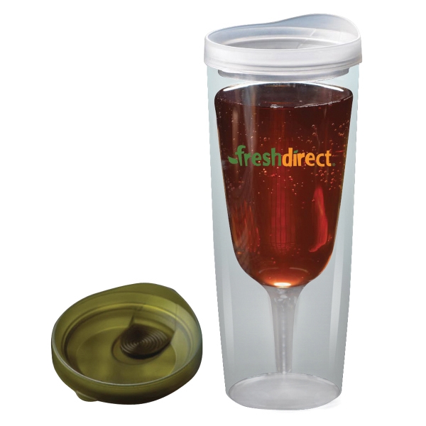 Acrylic cup for wine with push on slide lock lid and... from ASI 99030 Zipline / Zipline®