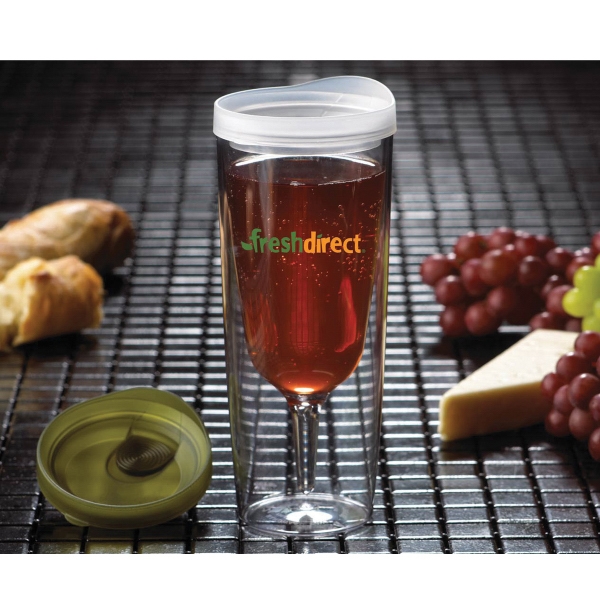 Acrylic cup for wine with push on slide lock lid and... from ASI 99030 Zipline / Zipline®
