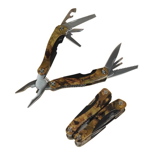 Multi-tool with camo pattern aluminum handle and stainless steel tools.... from ASI 99030 Zipline / Zipline®