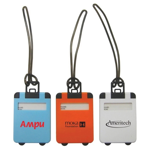 Plastic suitcase luggage tag.... from ASI 99030 Zipline / MainStream Promotions™