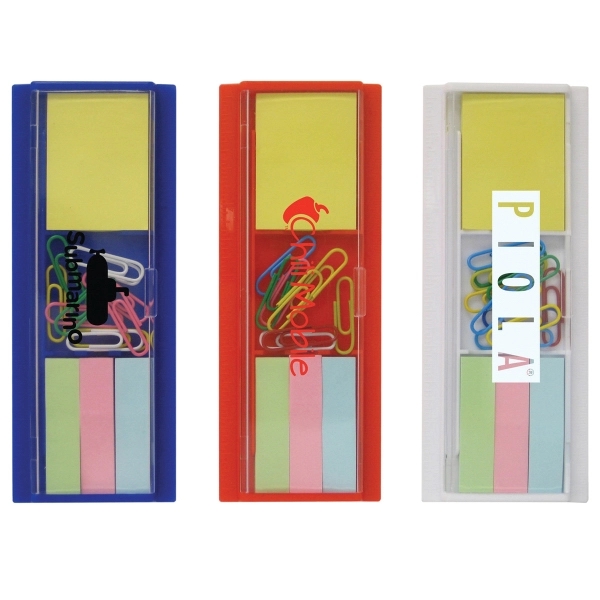 Plastic organizer for paper clips, ruler and sticky notes.... from ASI 99030 Zipline / MainStream Promotions™