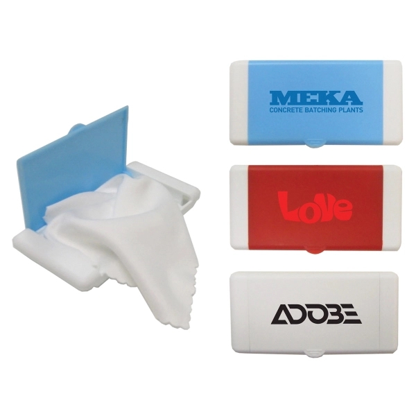 Microfiber cloth with plastic case.... from ASI 99030 Zipline / MainStream Promotions™