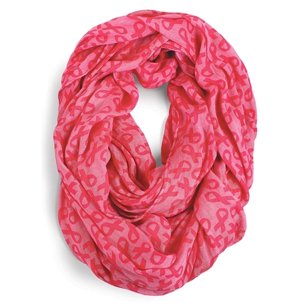 Pink 25" x 60" infinity scarf with dyed pink ribbons.... from ASI 98085 Wolfmark