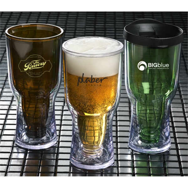 Acrylic cup for beer with push on slide lock lid and... from ASI 99030 Zipline / Zipline®