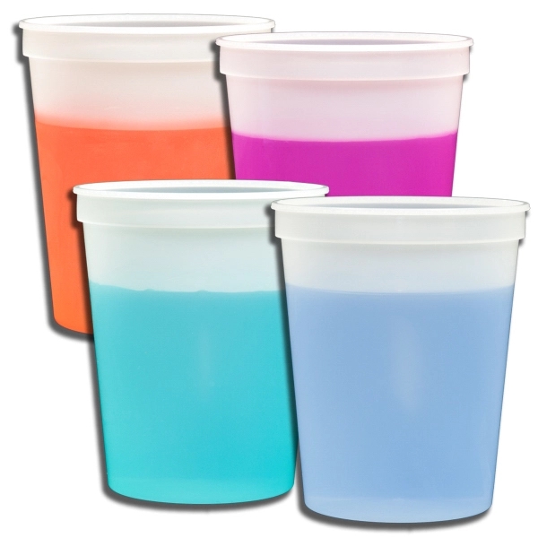 Color Changing Stadium style plastic cup. Wide variety of color choices.... from ASI 79541 Print Appeal,Inc. / Print Appeal