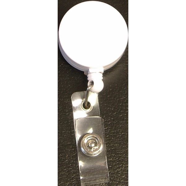Round 24" retractable badge holder with metal clip on the back.... from ASI 74585 Nu Promo International / Nu Promo Line