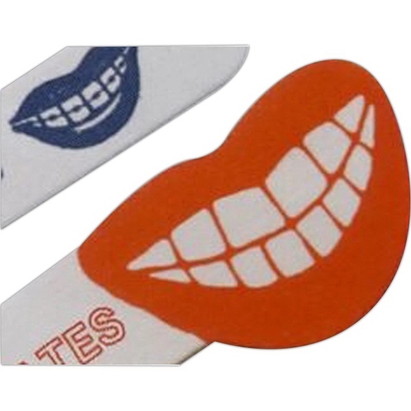 Emery board with a smiley shape in the end.... from ASI 34326 Allen Adv Products Inc / Fingertip Line